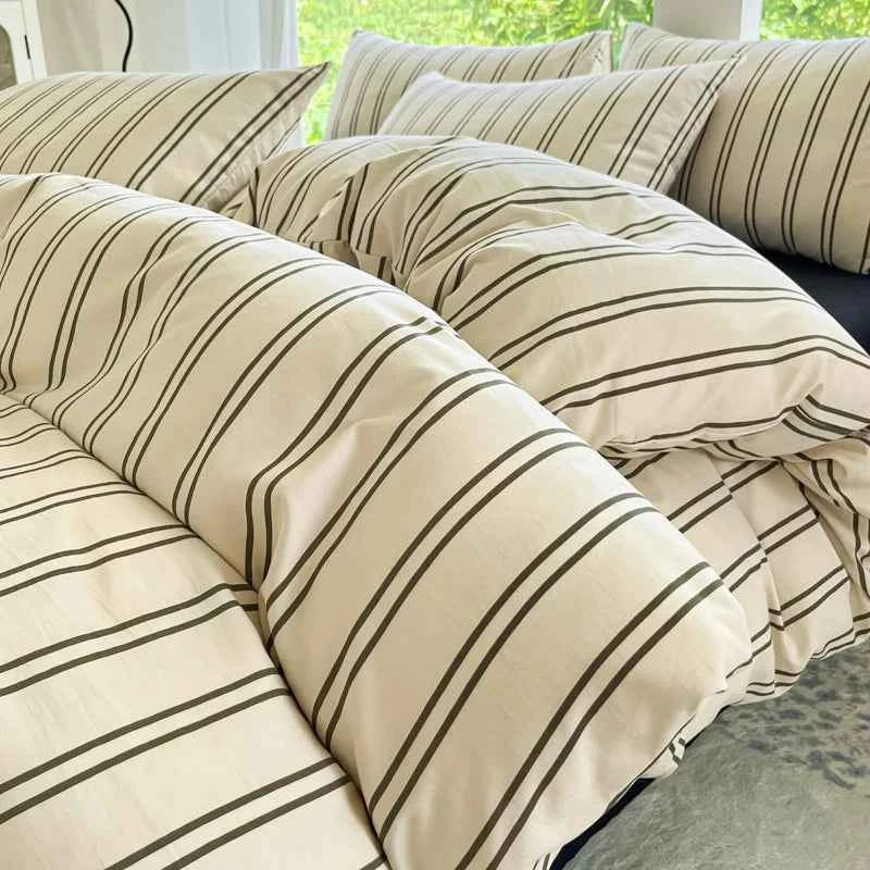 Washed Cotton Thin Stripe Bedding Collection