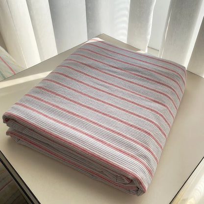 Coral Ticking Cotton Flat Sheet