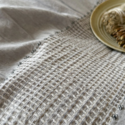 Textured Stripe Cotton Duvet Cover Set