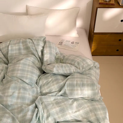Washed Cotton Check Bedding Collection