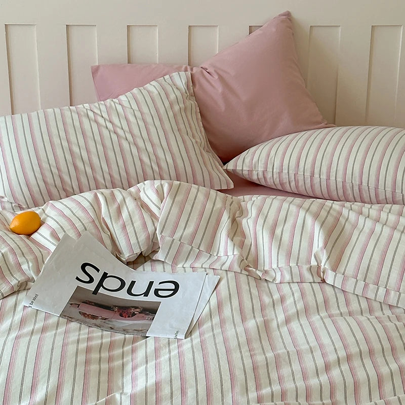 Pinstripe Cotton Bedding Set