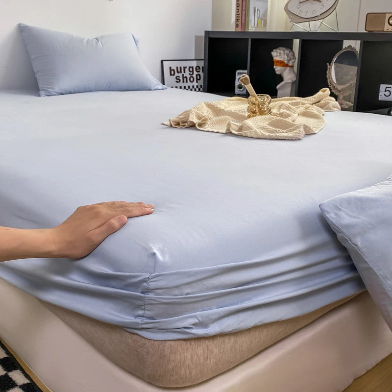 Solid Cotton Fitted Bed Sheets