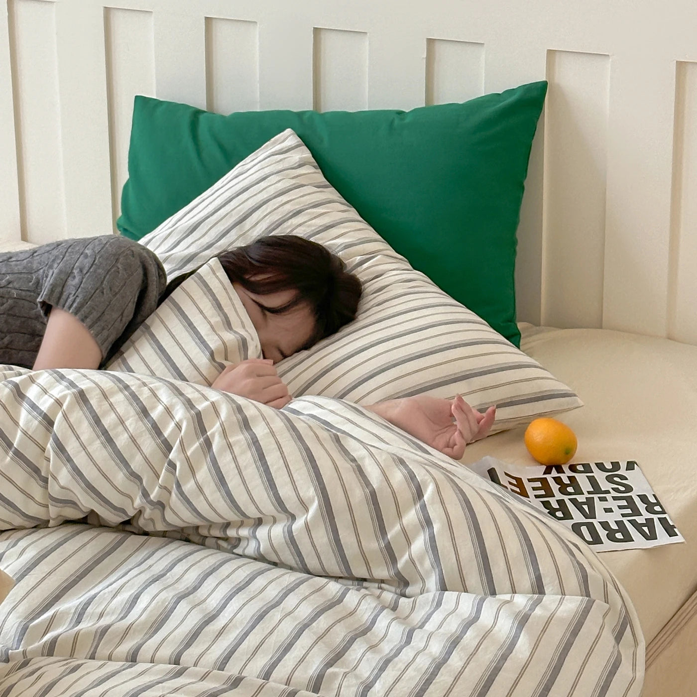 Pinstripe Cotton Bedding Set