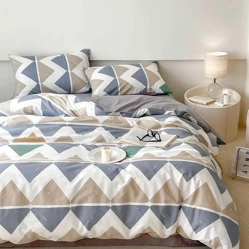 Neutral Chevron Bedding Set