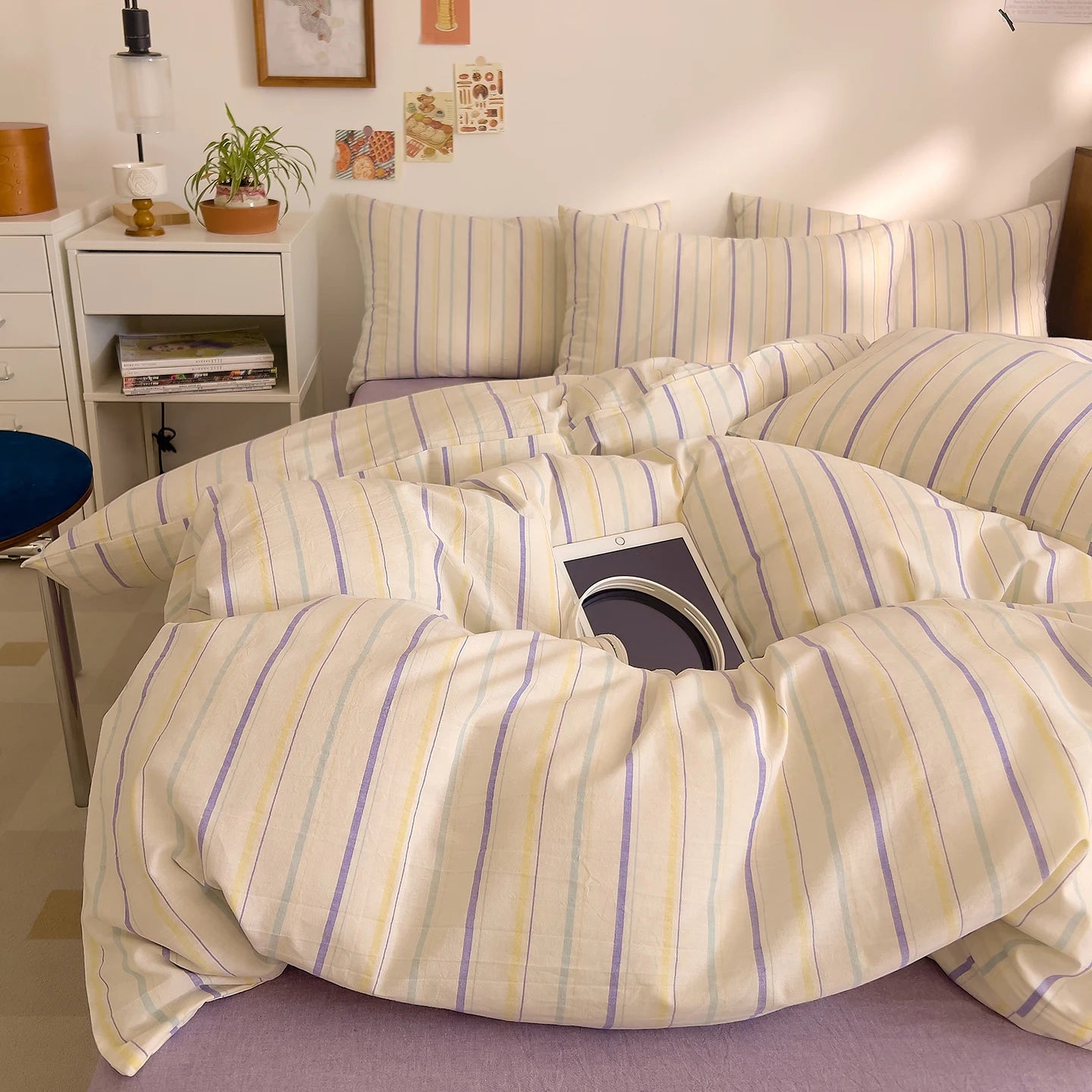 Washed Cotton Stripe Bedding Collection