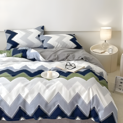 Chevron Cool Blue Bedding Set