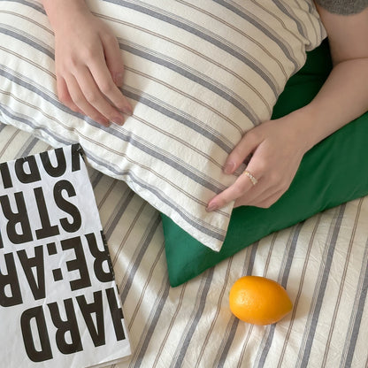 Pinstripe Cotton Bedding Set
