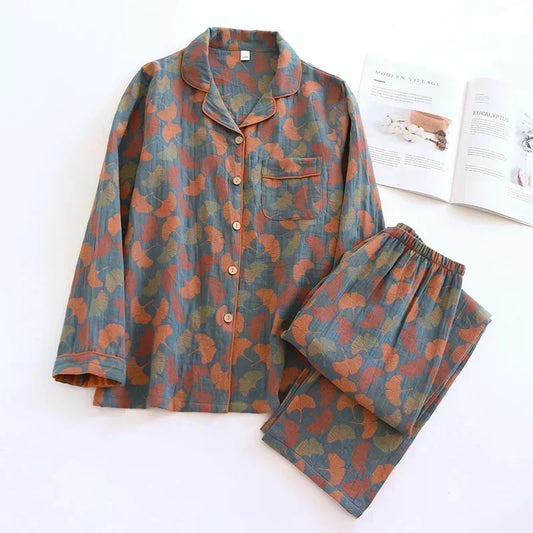 Ginkgo Garden Cotton Pajama Set