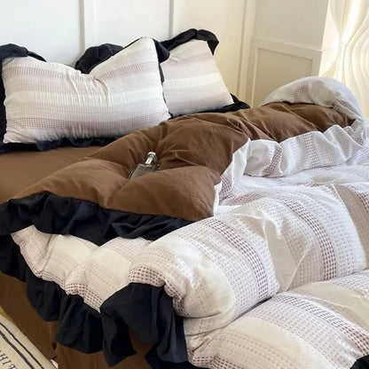Textured Stripe Ruffle Bedding Collection
