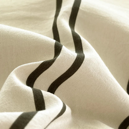 Washed Cotton Thin Stripe Bedding Collection - WhisperLinens