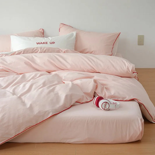 Striped Tranquility Bedding Set / Pink