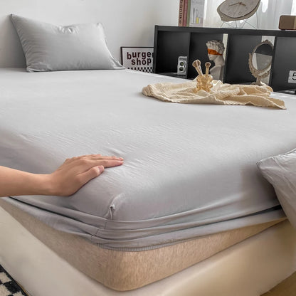 Solid Cotton Fitted Bed Sheets