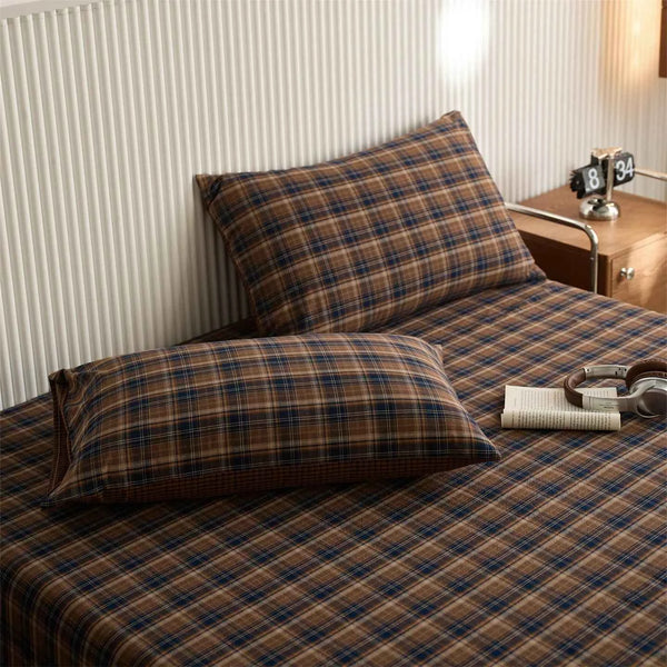 Scottish Plaid Cotton Pillowcase Set