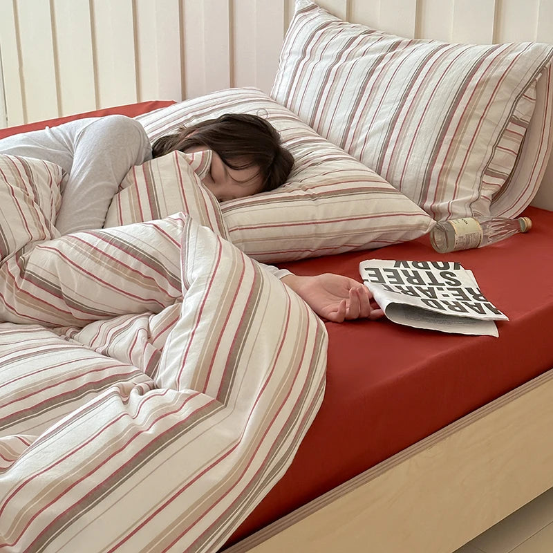Pinstripe Cotton Bedding Set