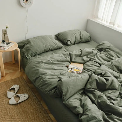 Washed Cotton Solid Bedding Set