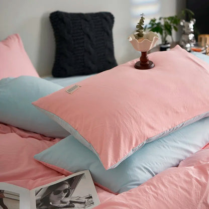 Pastel Dream Bedding Set / Blush & Sky Blue