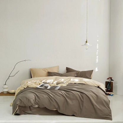 Tranquil Harmony Bedding Sets / Mocha Brown & Soft Cream