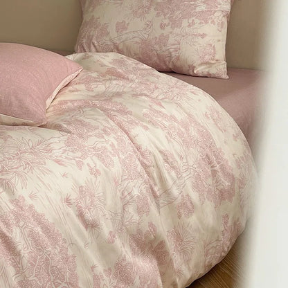 Whispering Forest Bedding Set / Soft Pink