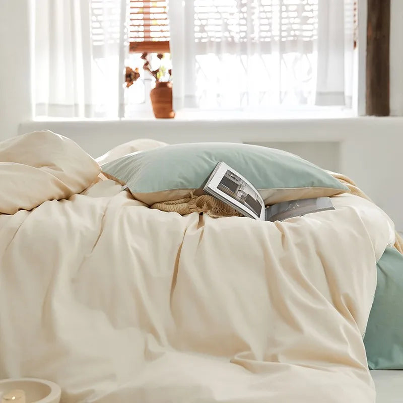 Tranquil Harmony Bedding Sets / Mocha Brown & Soft Cream