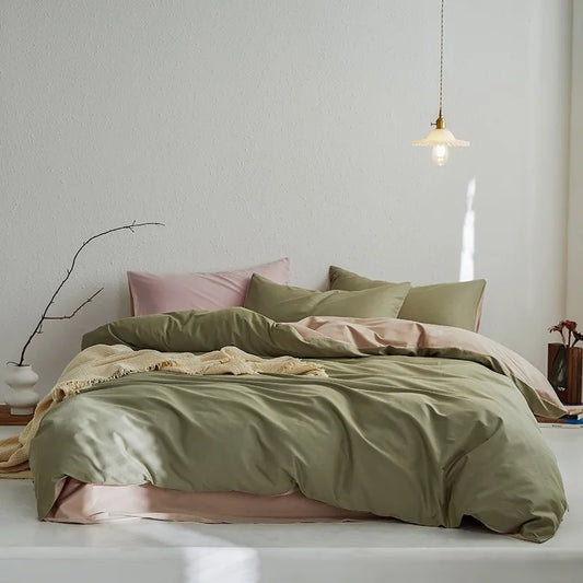 Tranquil Harmony Bedding Sets / Olive Green & Blush Pink