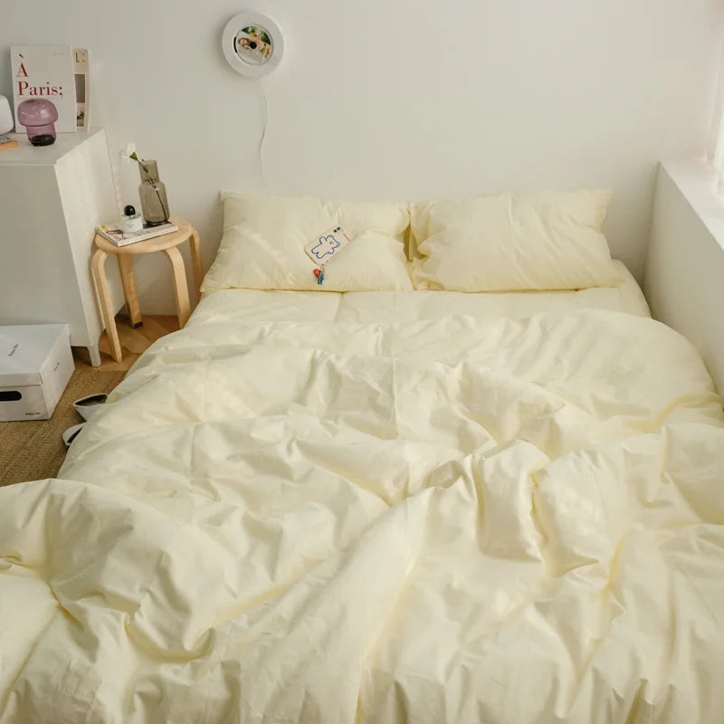 Washed Cotton Solid Bedding Set