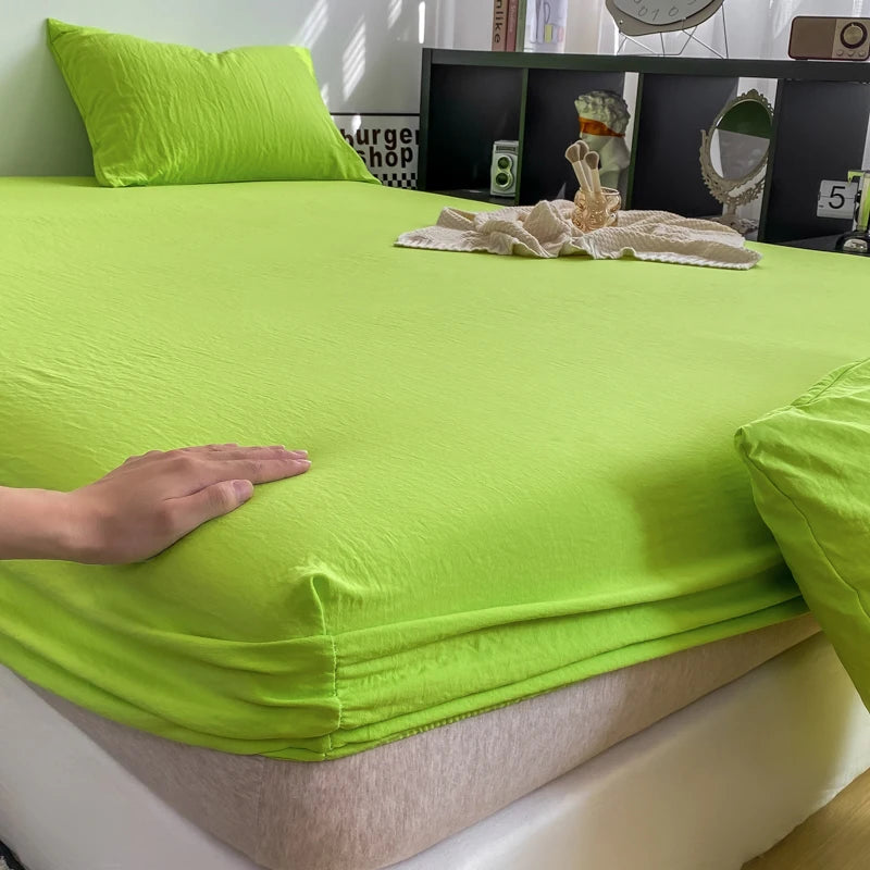 Solid Cotton Fitted Bed Sheets