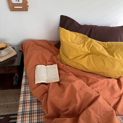 Rust Orange Cotton Bedding Set