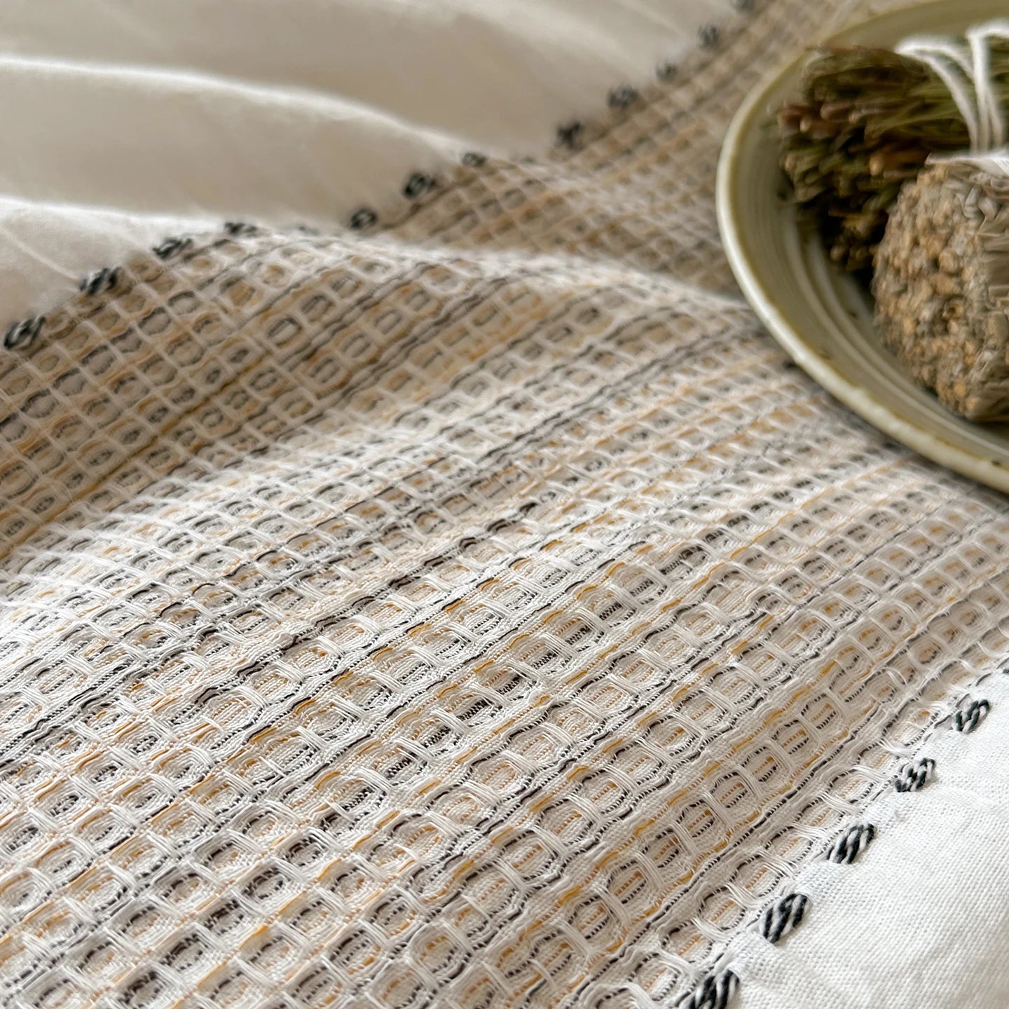 Textured Stripe Cotton Duvet Cover Set