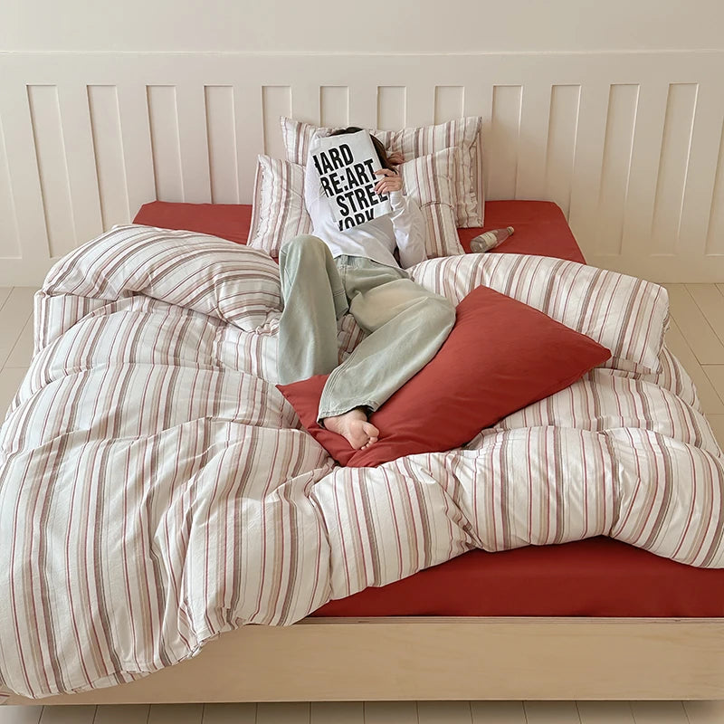 Pinstripe Cotton Bedding Set