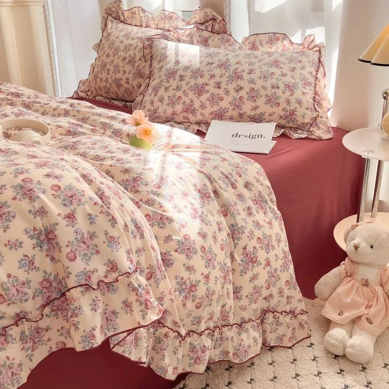 Rose Cottage Floral Ruffle Bedding Collection