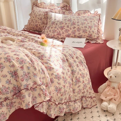 Rose Cottage Floral Ruffle Bedding Collection