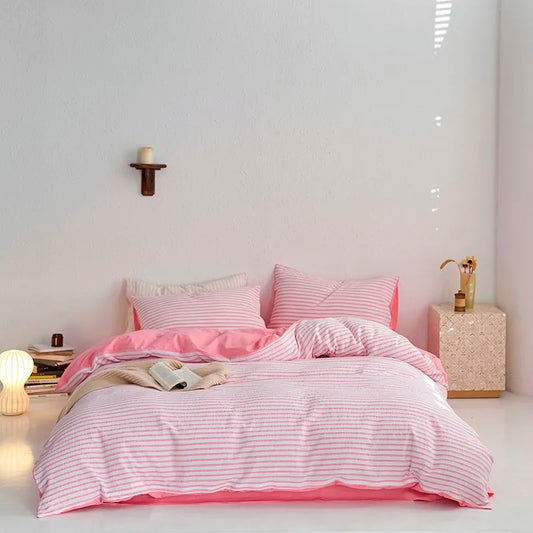 Sunrise Stripes Bedding Set / Pink