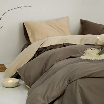 Tranquil Harmony Bedding Sets / Mocha Brown & Soft Cream