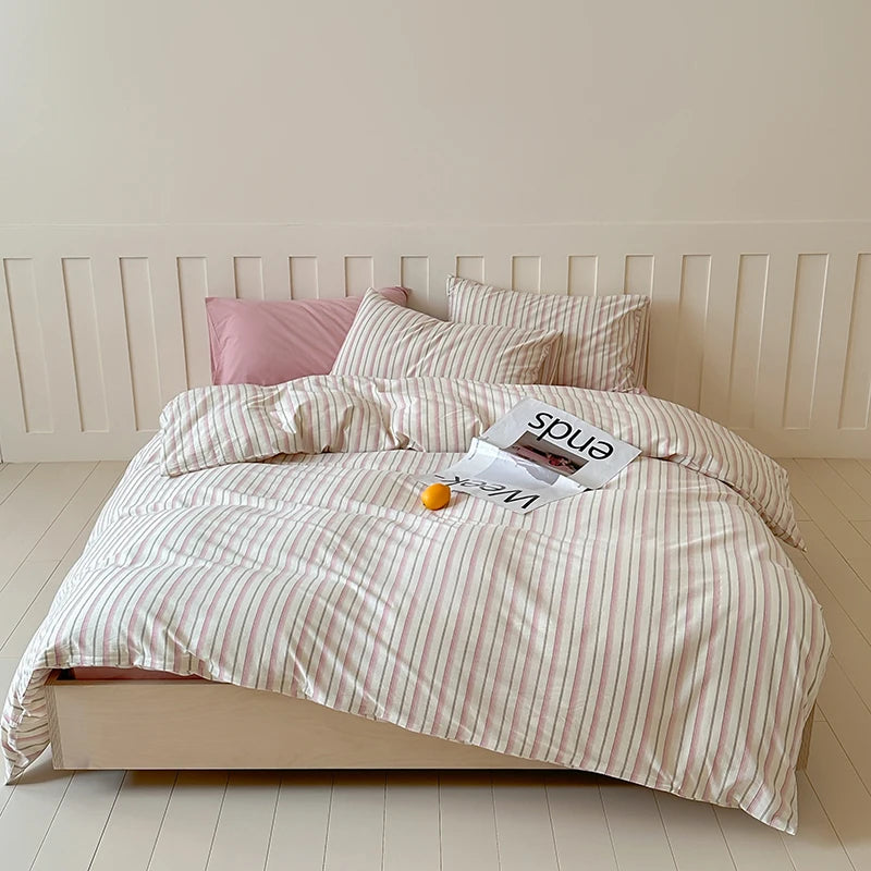 Pinstripe Cotton Bedding Set