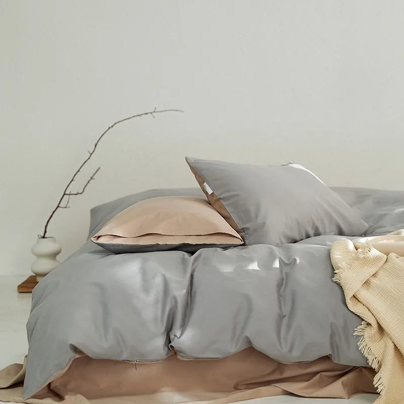 Tranquil Harmony Bedding Sets / Mocha Brown & Soft Cream