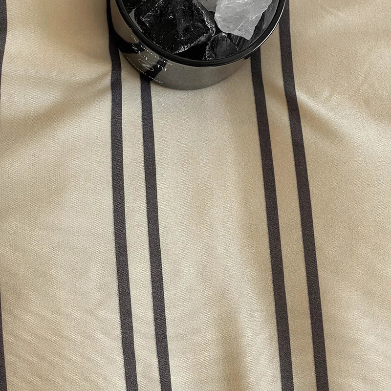 Cream & White Lines Striped Bedding Set – Cafe Inspired