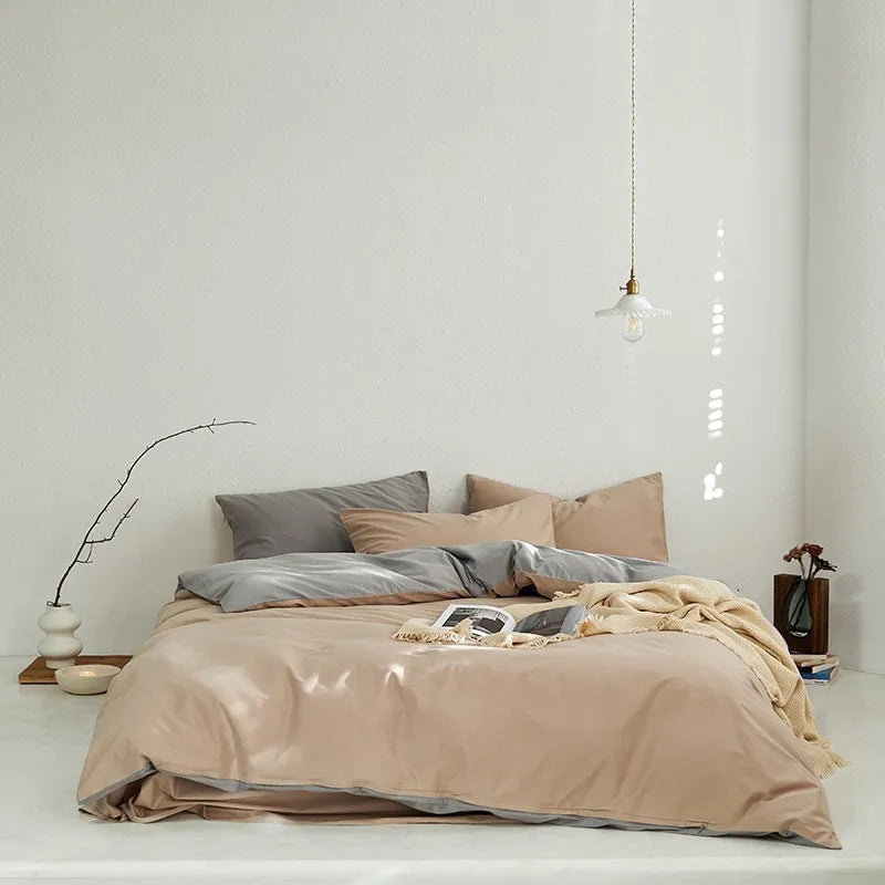 Tranquil Harmony Bedding Sets / Mocha Brown & Soft Cream