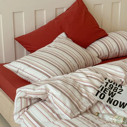 Pinstripe Cotton Bedding Set