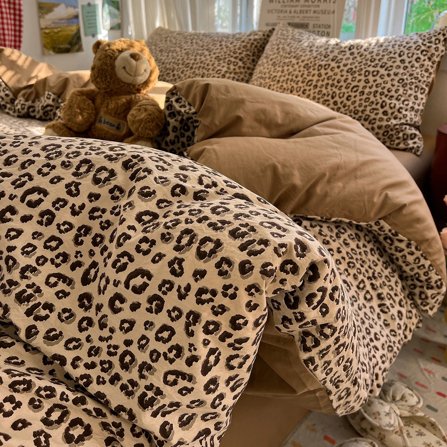 Vintage Leopard Print Bedding Set