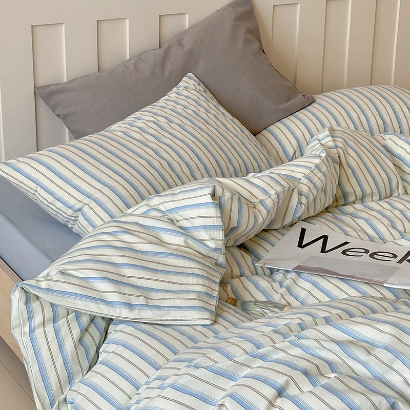 Pinstripe Cotton Bedding Set