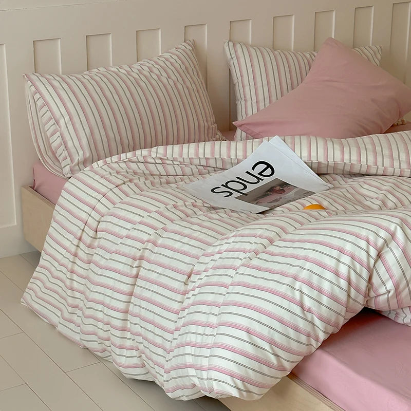 Pinstripe Cotton Bedding Set
