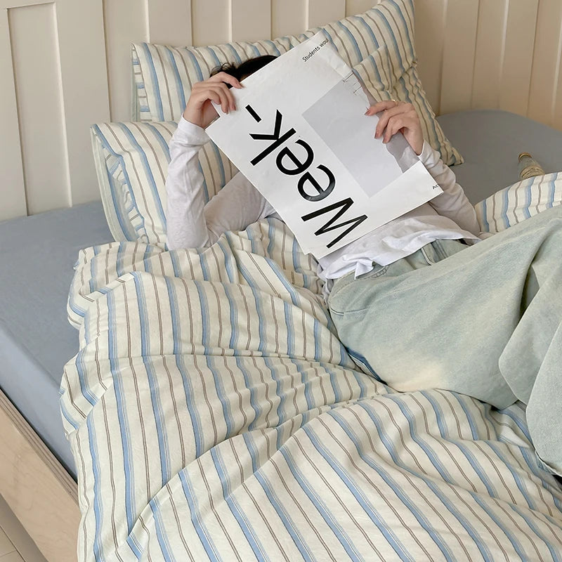 Pinstripe Cotton Bedding Set