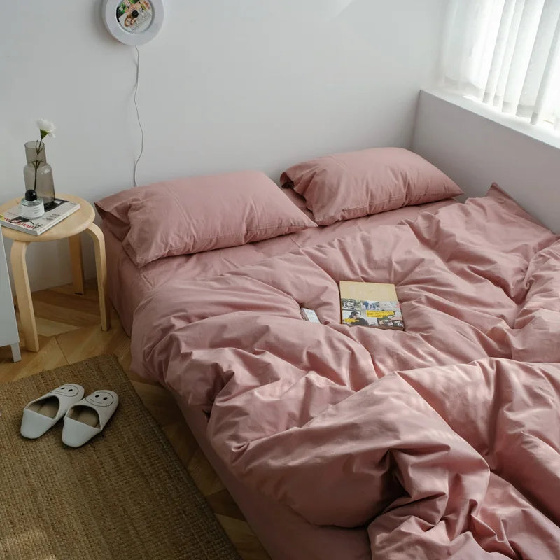 Washed Cotton Solid Bedding Set