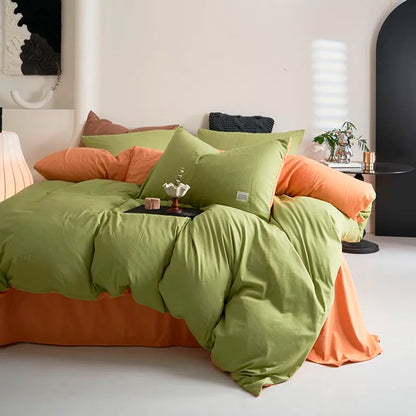 Nature's Embrace Bedding Set / Olive Green & Terracotta