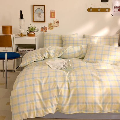 Washed Cotton Check Bedding Collection