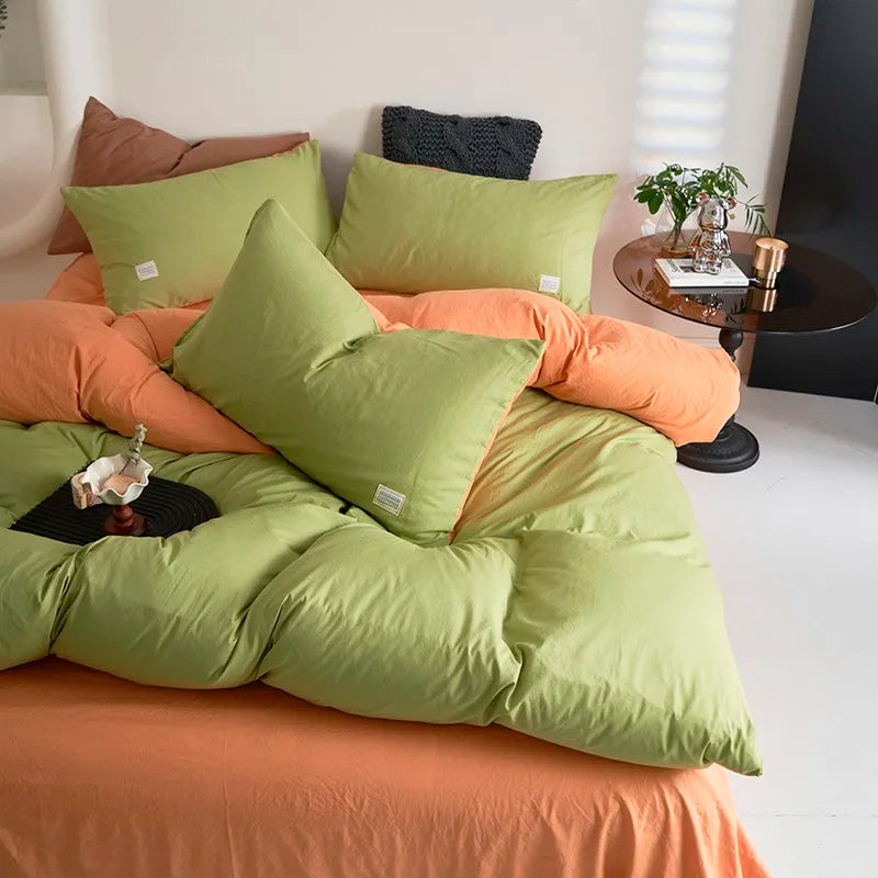 Nature's Embrace Bedding Set / Olive Green & Terracotta