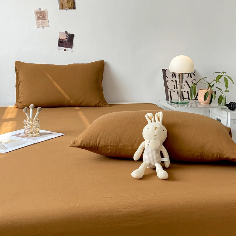 Solid Cotton Pillowcase Sets