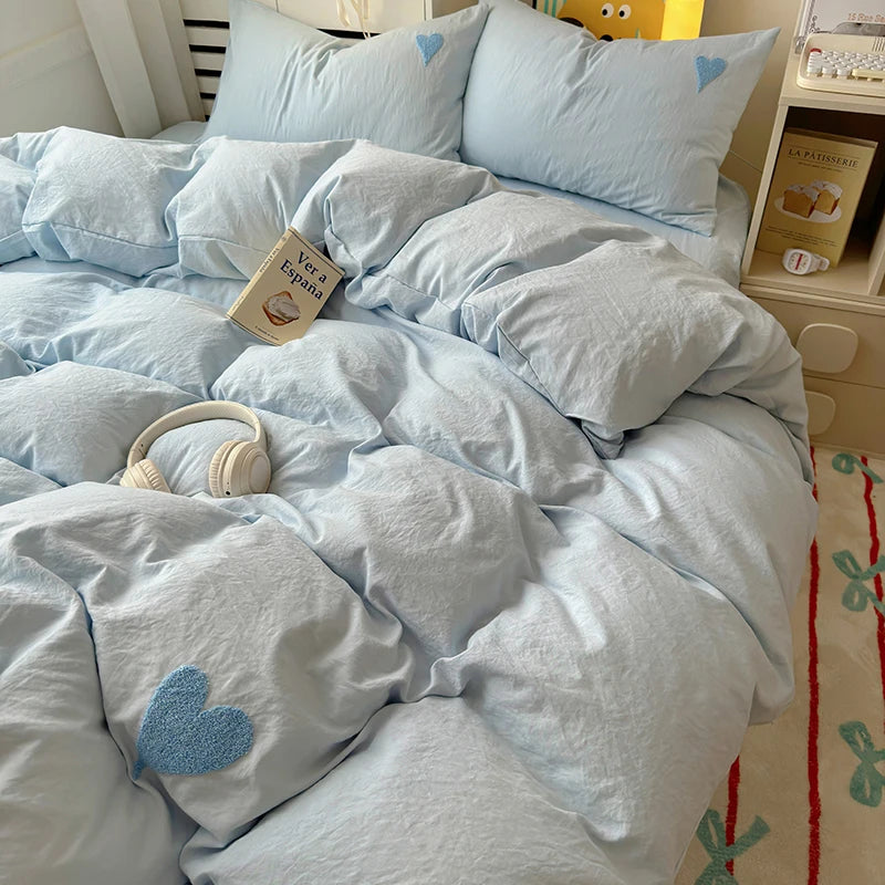 WhisperLinens Love Charm Bedding Collection / Blue