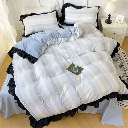Textured Stripe Ruffle Bedding Collection