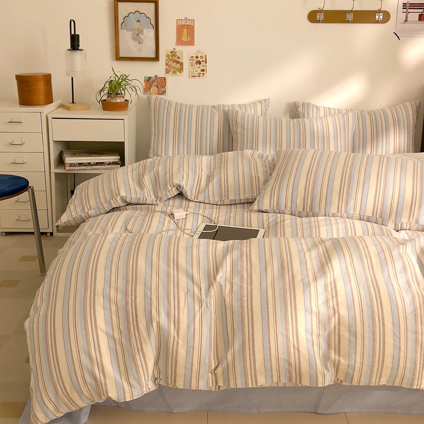 Washed Cotton Stripe Bedding Collection